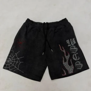 100% Cotton Rhinestones Shorts